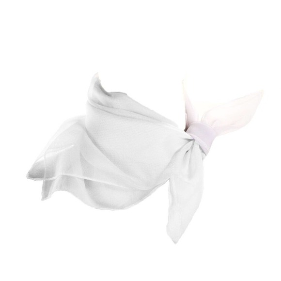 50s Style Sheer Chiffon Square Scarves Set w 1 White and 1 Lilac Scarf - Hey Viv - Picture 5 of 6